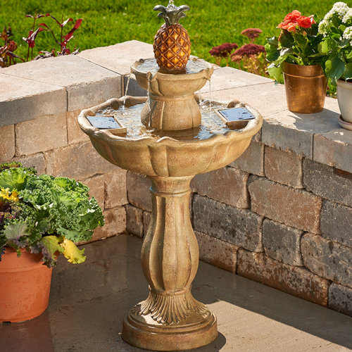 Smart Solar Haddonfield Pineapple TwoTier Solar Fountain & Reviews