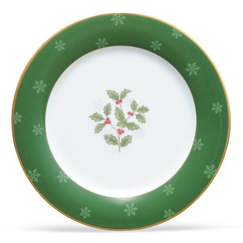 Holly and Berry Gold 9 Accent Plate by Noritake