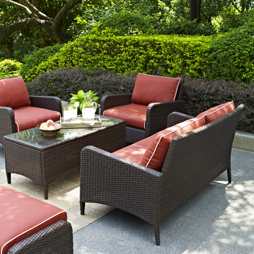 Kiawah 4 Piece Deep Seating Group with Cushions by Crosley