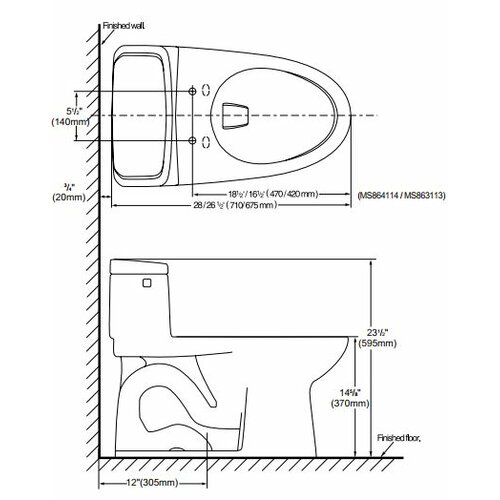 Supreme Power Gravity Low Consumption 1.6 GPF Elongated 1 Piece Toilet