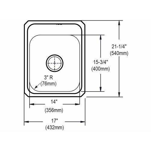 Celebrity 17 x 21.25 Self Rimming Kitchen Sink