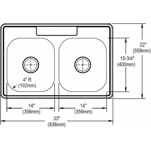 Dayton 33 x 22 Elite Double Bowl Kitchen Sink