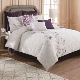 Lola Comforter Set in Gray & Purple