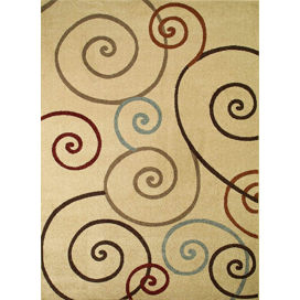 Arthur Ivory Scroll Area Rug