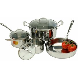 Chef's Classic Stainless Steel 5.5 Qt. Saute Pan with Lid