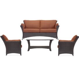 Strathmere Allure 4 Piece Lounge Seating Group with Cushions