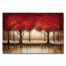 'Parade of Red Trees' by Rio Painting Print on Canvas