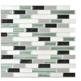 Mosaik High-Gloss Mosaic in White & Soft Green