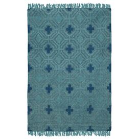 Sofia Flatweave Teal Indoor/Outdoor Area Rug