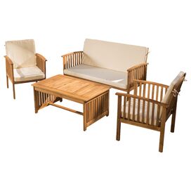 Virginia 4 Piece Acacia Seating Group with Cushions