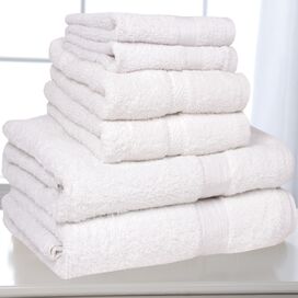 6 Piece Towel Set in White