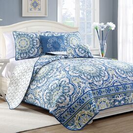 Sabina 8 Piece Bed in a Bag Set in Blue