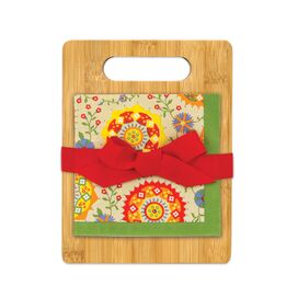 21 Piece Sunburst Cutting Board with Napkins Gift Set