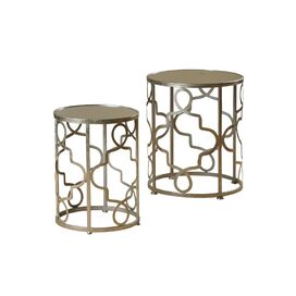 2 Piece Nesting Table Set in Silver Leaf