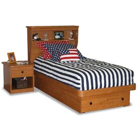 Twin Platform Bed with Bookcase Headboard