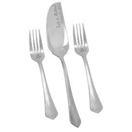 3 Piece Personalized Keepsake Cake Server and Fork Set