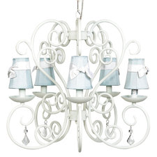 Carriage 5 Light Chandelier with Plain Shade / Sash
