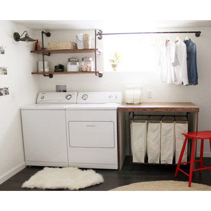 Before and after laundry room