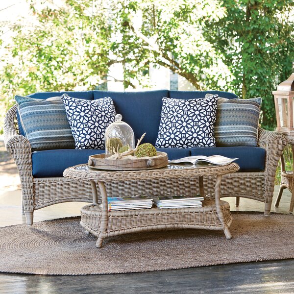 Birch Lane Lynwood Wicker Sofa with Sunbrella® Cushions | Birch Lane