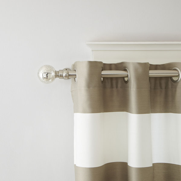 Birch Lane Mercury Glass Finial Single Curtain Rod and Hardware Set