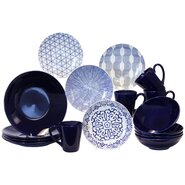 Blue & White 16 Piece Dinnerware Set