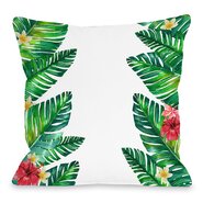 Tropical Palm Leaf Throw Pillow