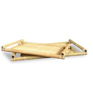 2 Piece Bamboo Tray Set