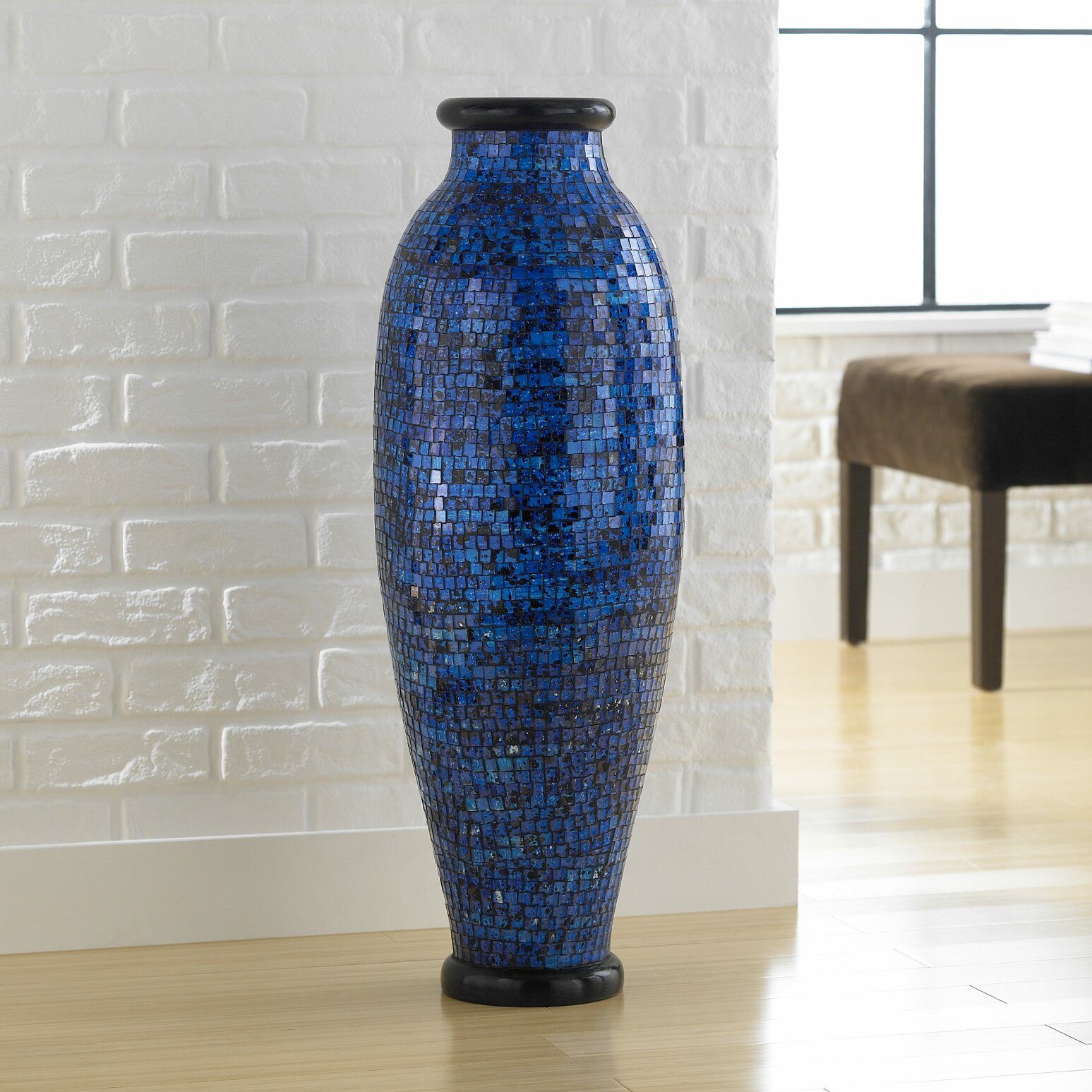 PoliVaz Mosaic Ocean Round Floor Vase & Reviews | Wayfair