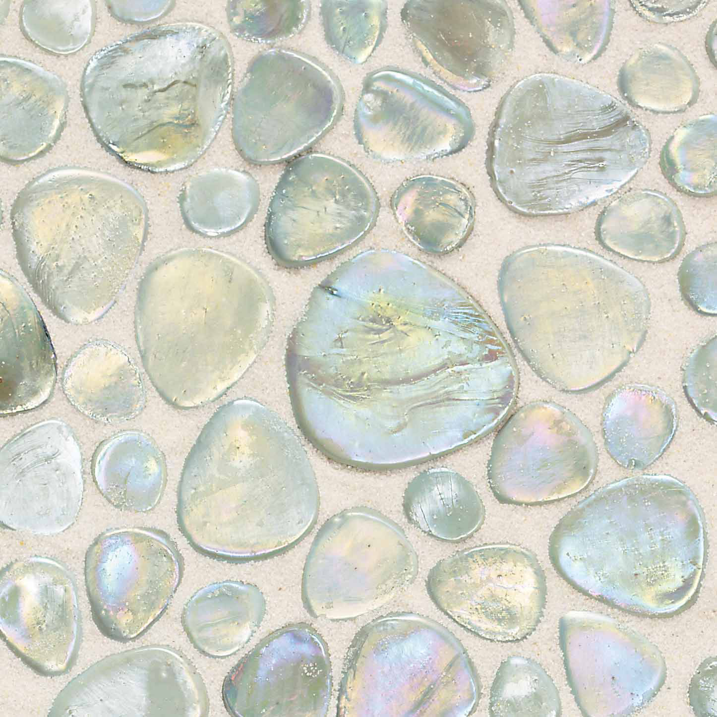 Daltile Random Sized Glass Pebble Tile in Petra Iridescent & Reviews