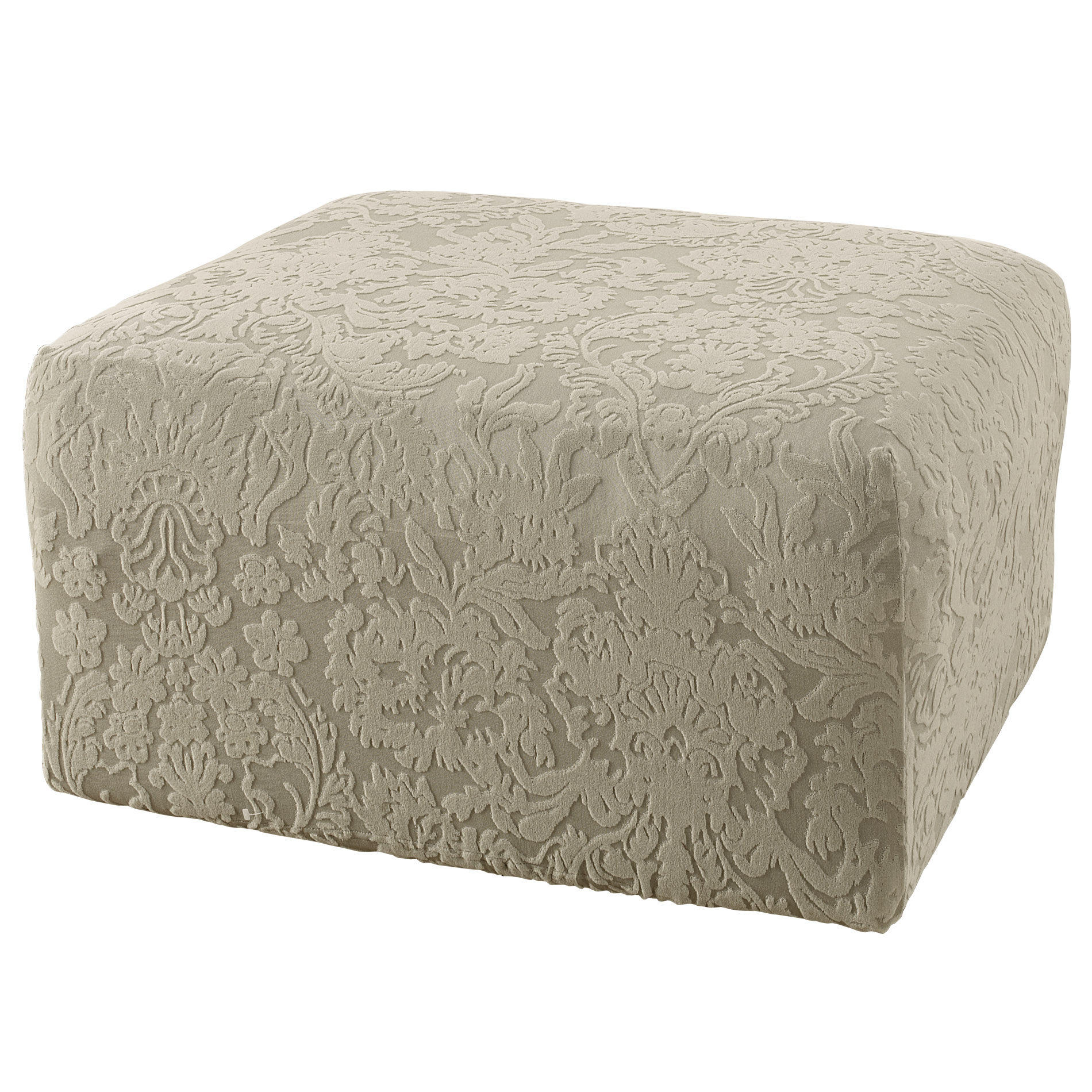 Sure Fit Stretch Jacquard Damask Ottoman Slipcover & Reviews Wayfair