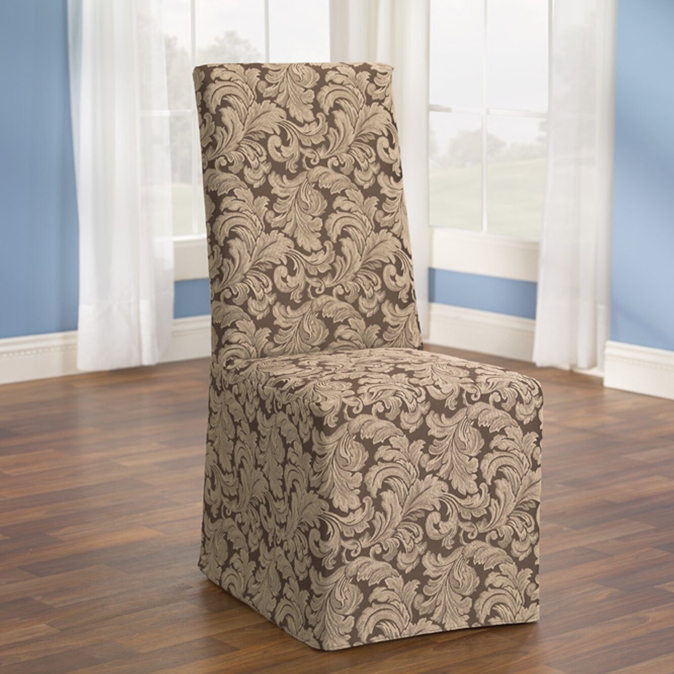 Sure Fit Scroll Classic Dining Chair Skirted Slipcover & Reviews | Wayfair