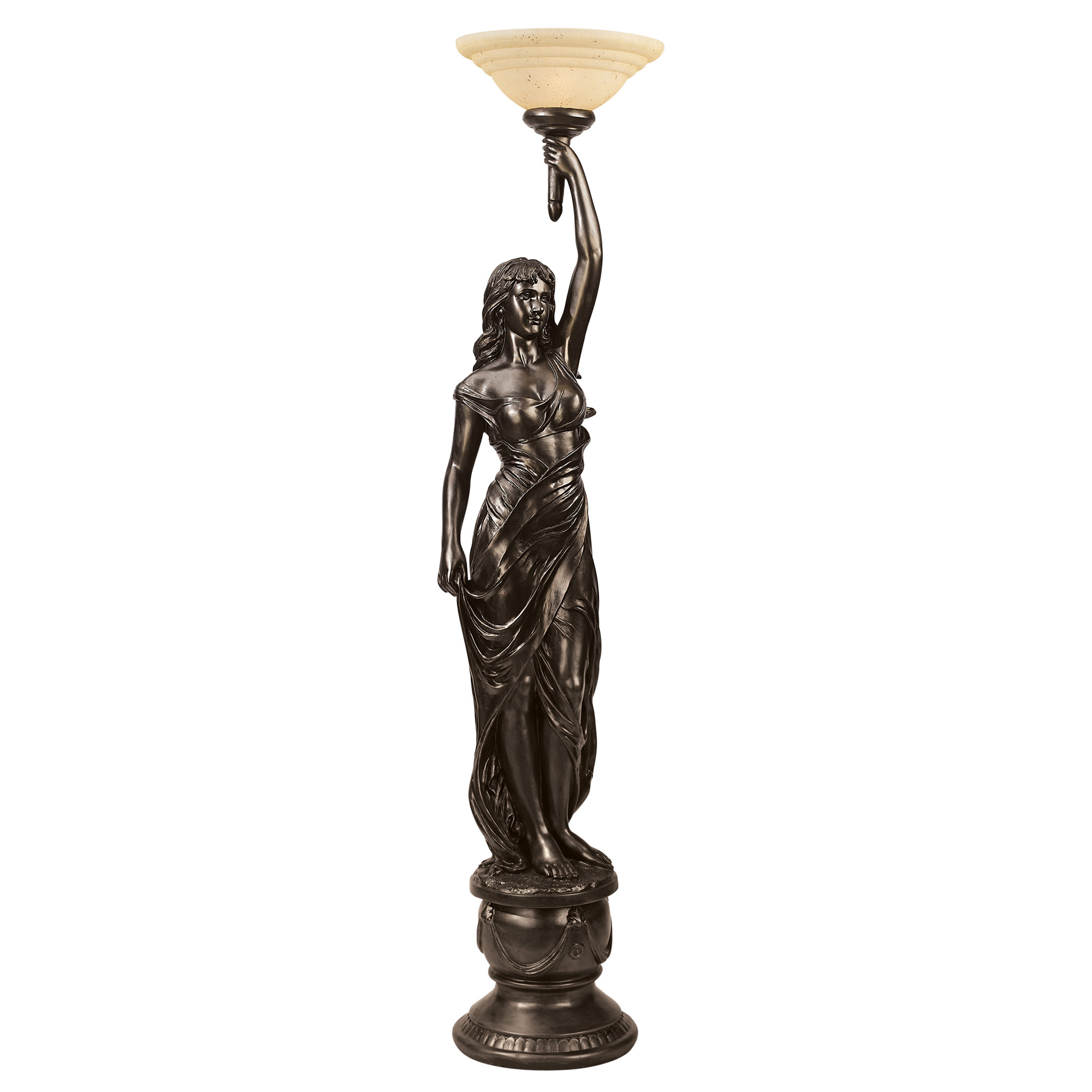 Design Toscano Goddess Hestia Sculptural 76" Torchiere Floor Lamp & Reviews Wayfair