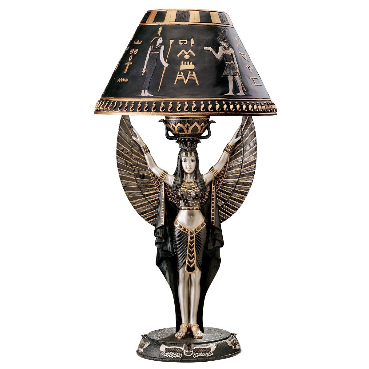 Design Toscano Isis Egyptian Sculptural 17.5" H Table Lamp with Empire Shade & Reviews Wayfair