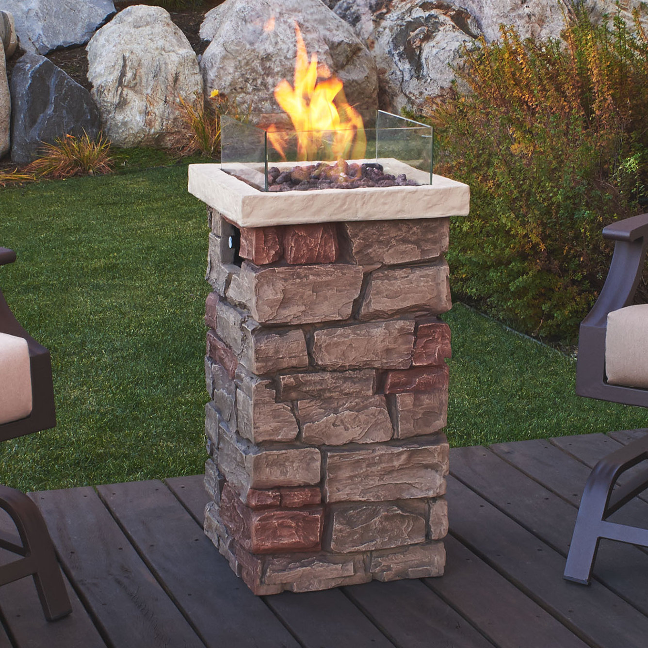 Real Flame Sedona Propane Fire Column & Reviews Wayfair