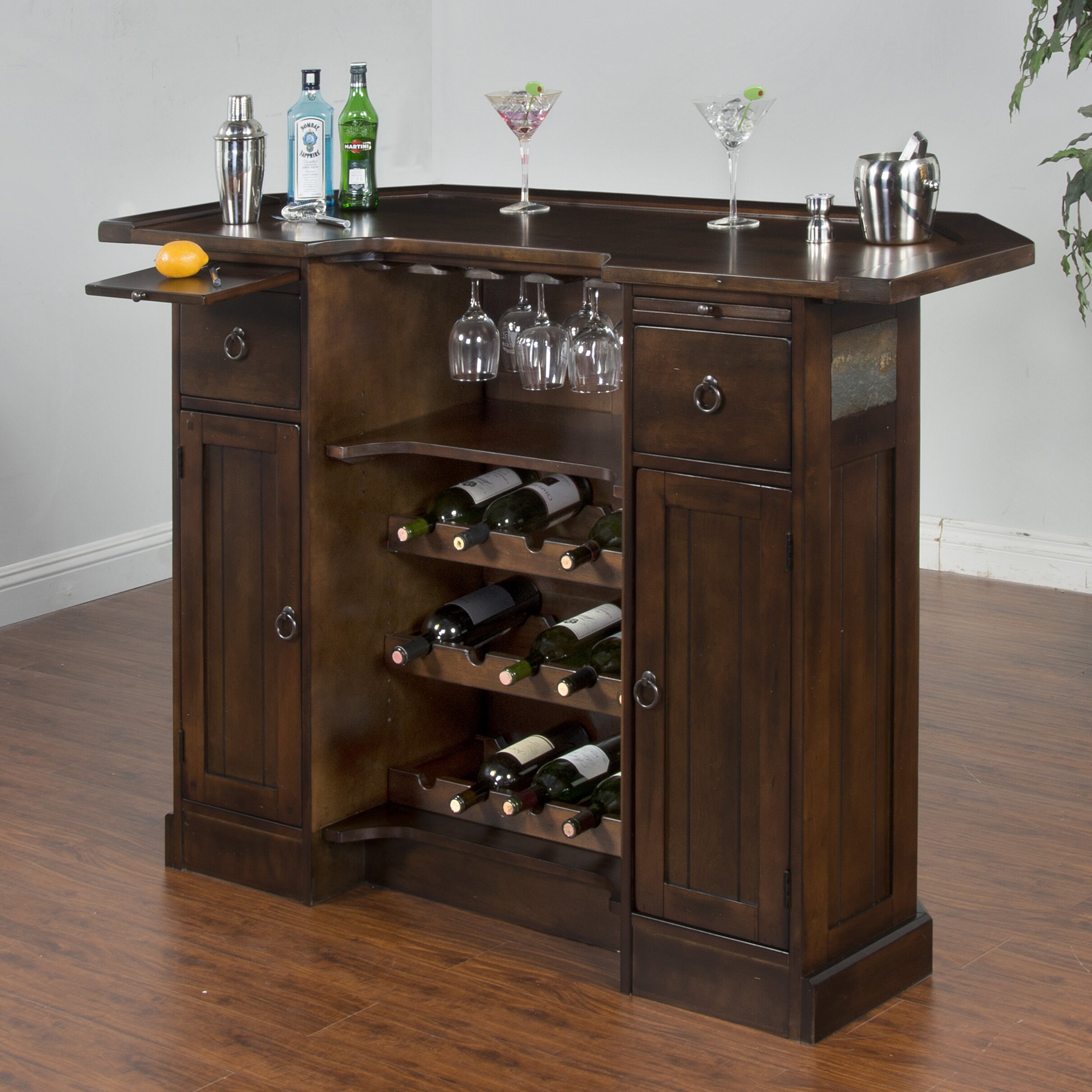 Sunny Designs Santa Fe Bar Set with Wine Storage & Reviews | Wayfair