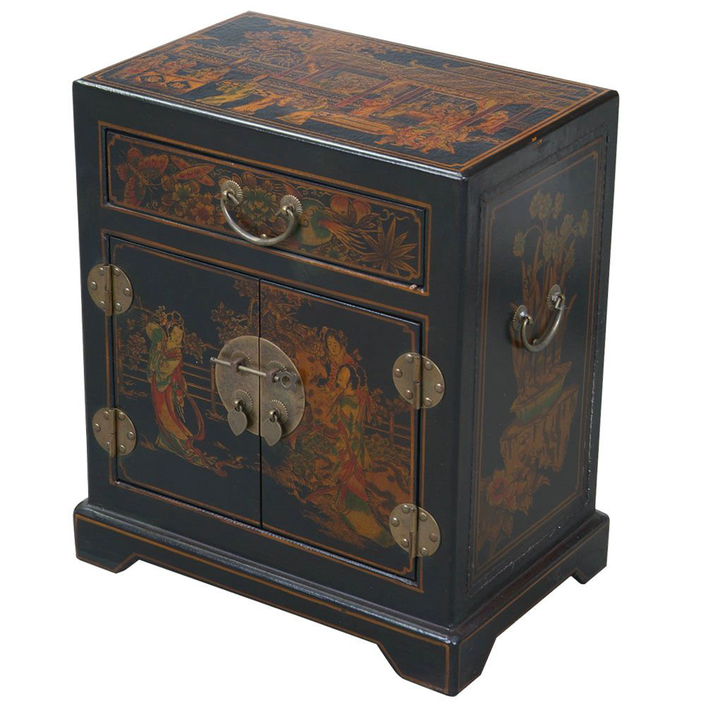 EXP Décor Handmade Tang Dynasty Style Black Bonded Leather Accent Table & Reviews Wayfair
