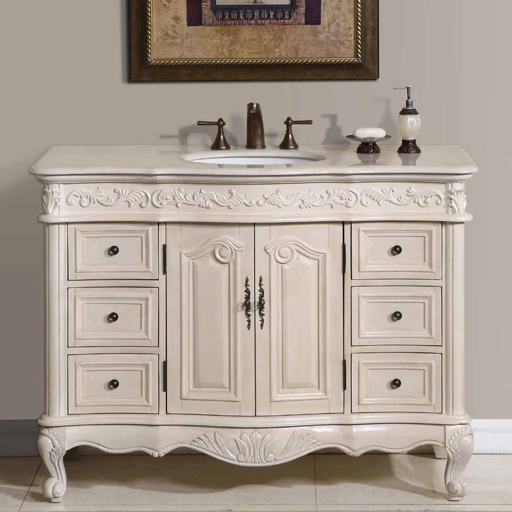 Silkroad Exclusive Ella 48" Bathroom Vanity Set Chest & Sink Set