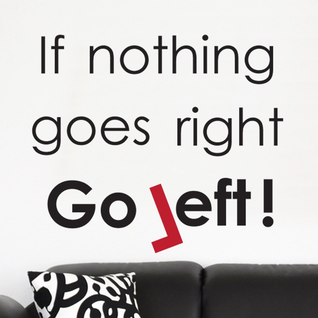 Brewster Home Fashions Euro When Nothing Goes Right Quote Wall Decal