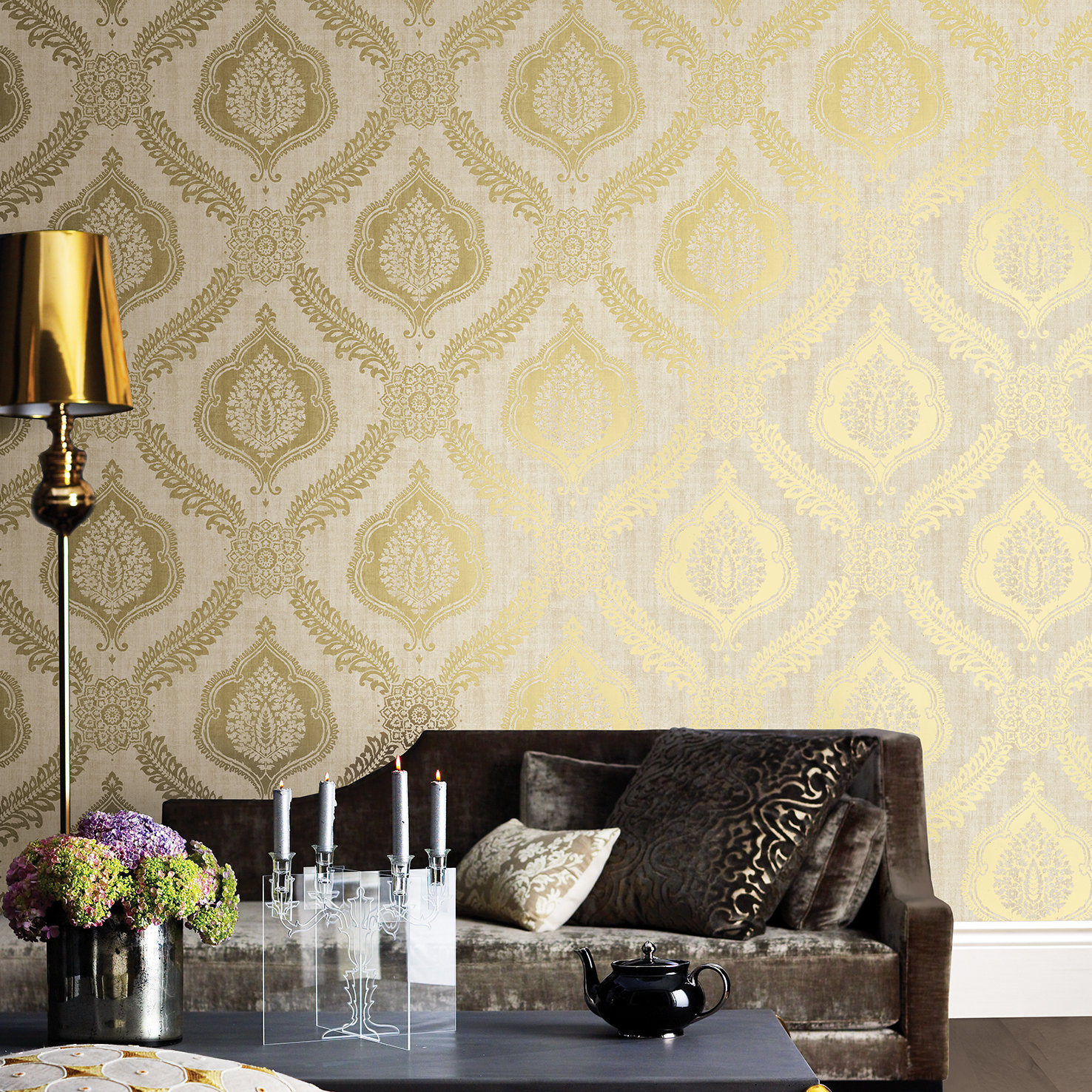 Alhambra Zoraya 33' x 20.5" Damask 3D Embossed Wallpaper Wayfair