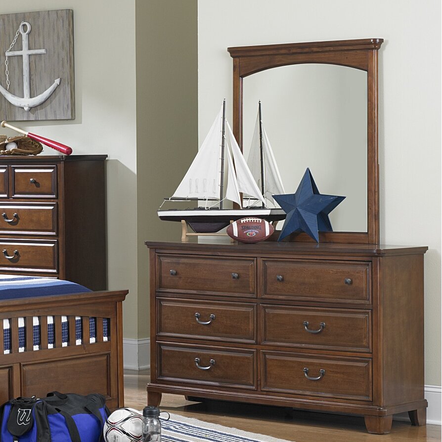 Tyler 6 Drawer Dresser with Mirror | Wayfair