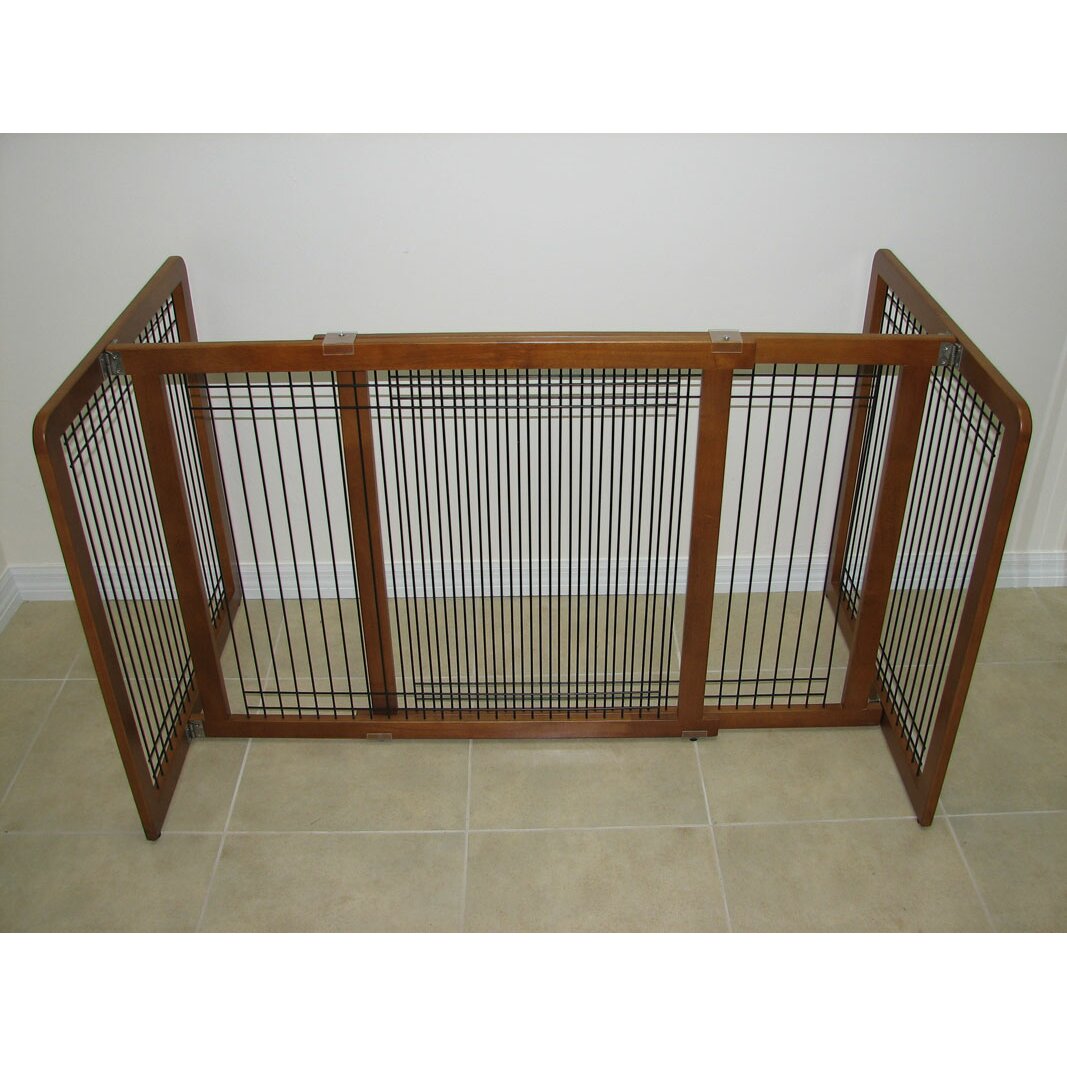 Crown Pet Products Freestanding Wood & Wire Pet Gate & Reviews 