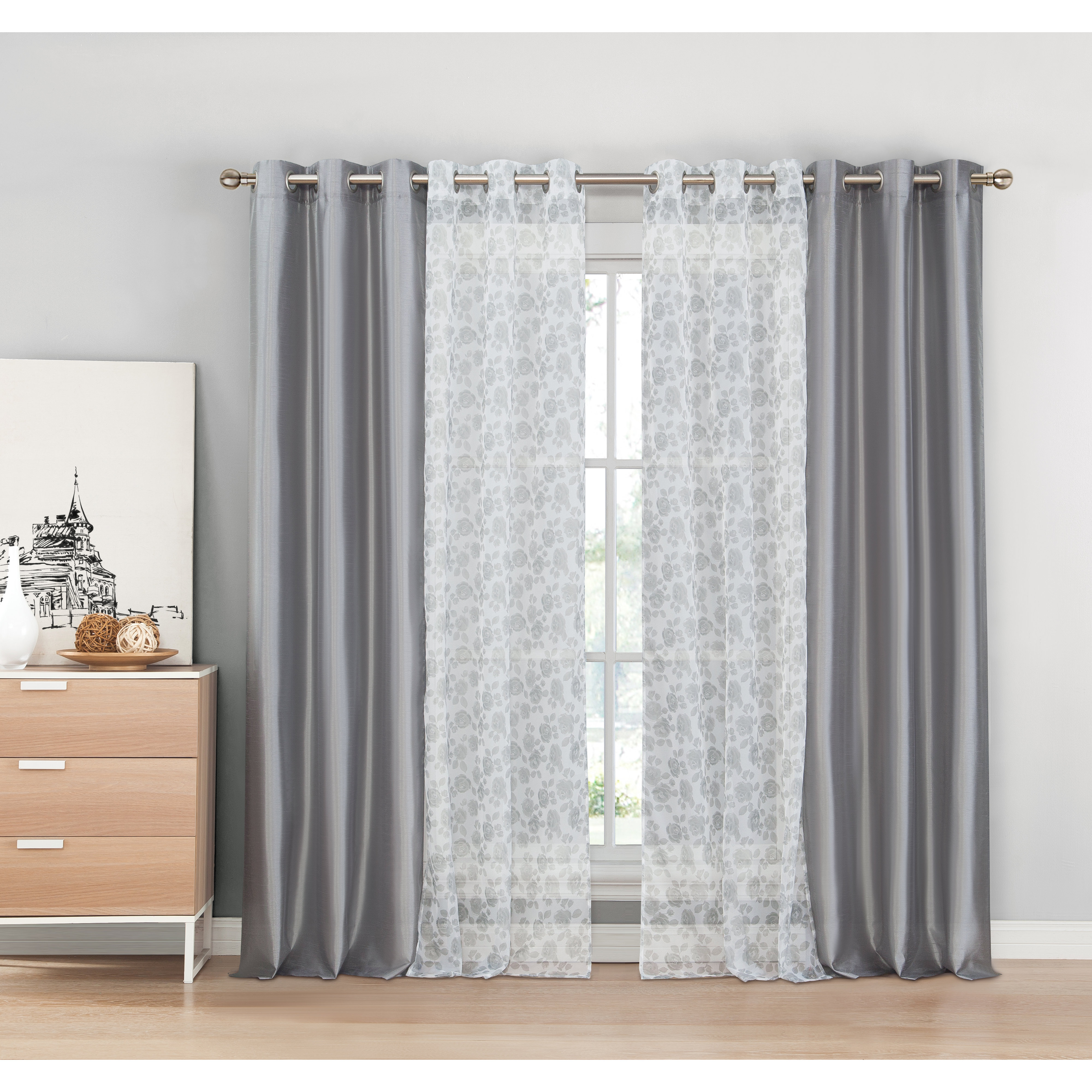 Amanda 4 Piece Curtain Panel Set Wayfair