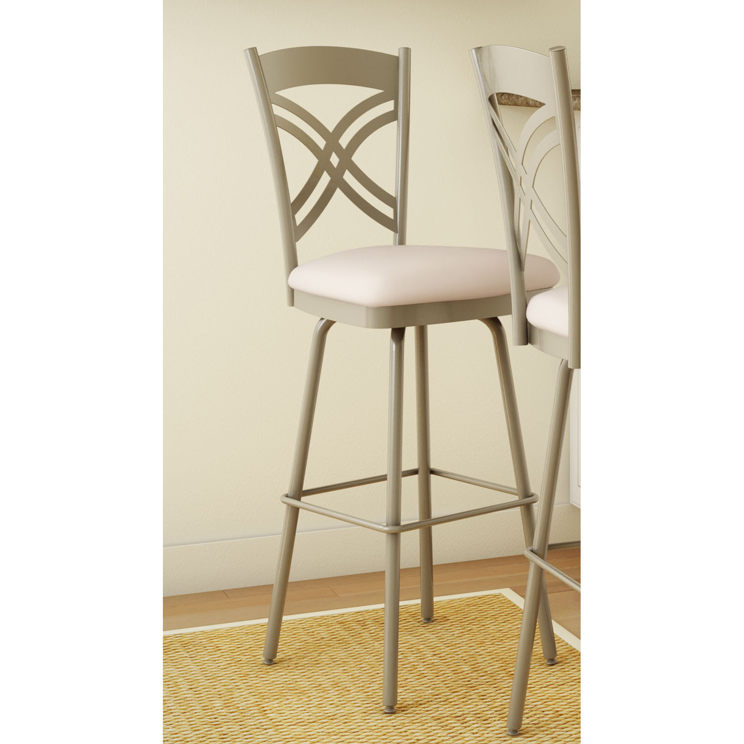 Amisco Countryside Style 31.63" Swivel Bar Stool with Cushion & Reviews
