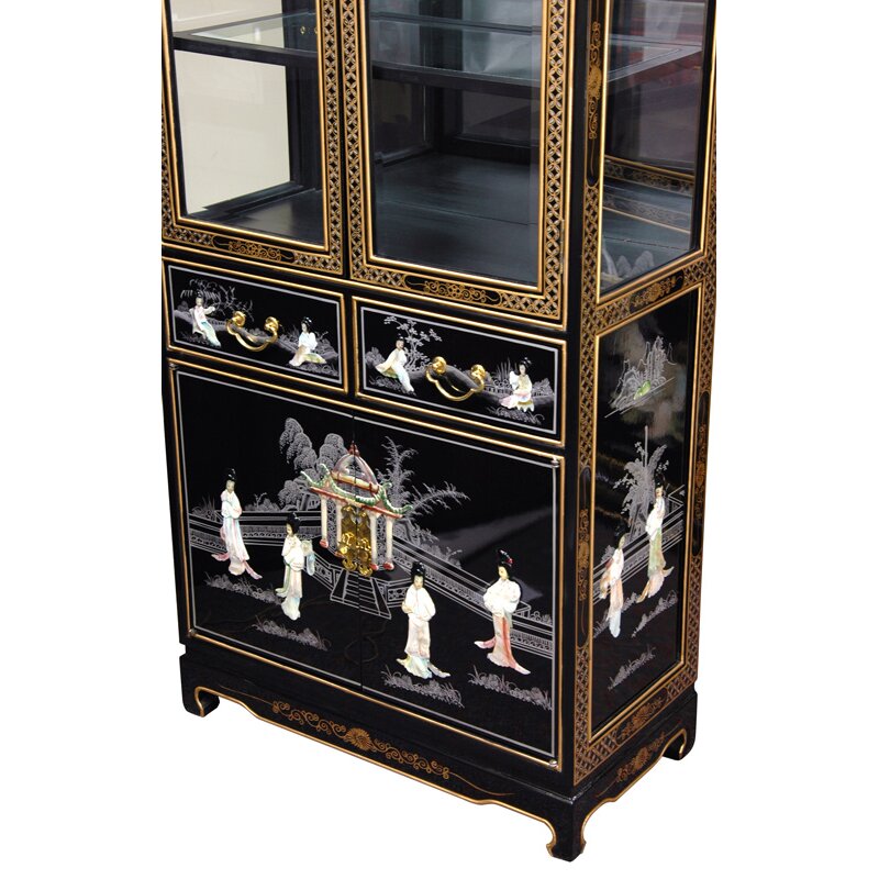 Oriental Furniture Mother of Pearl - Ladies Tall Curio ...