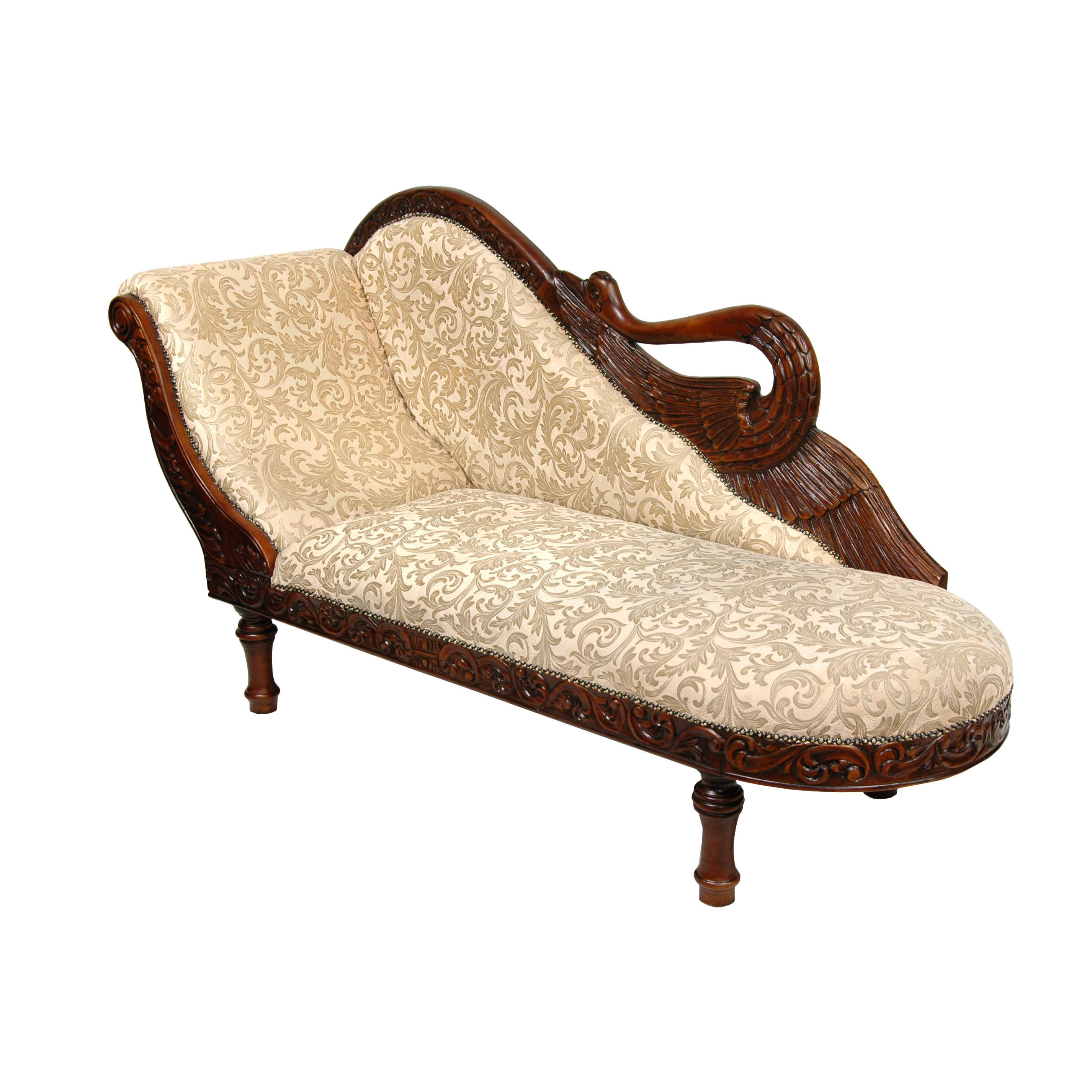 Oriental Furniture Queen Elizabeth Swan Cotton Chaise Lounge & Reviews