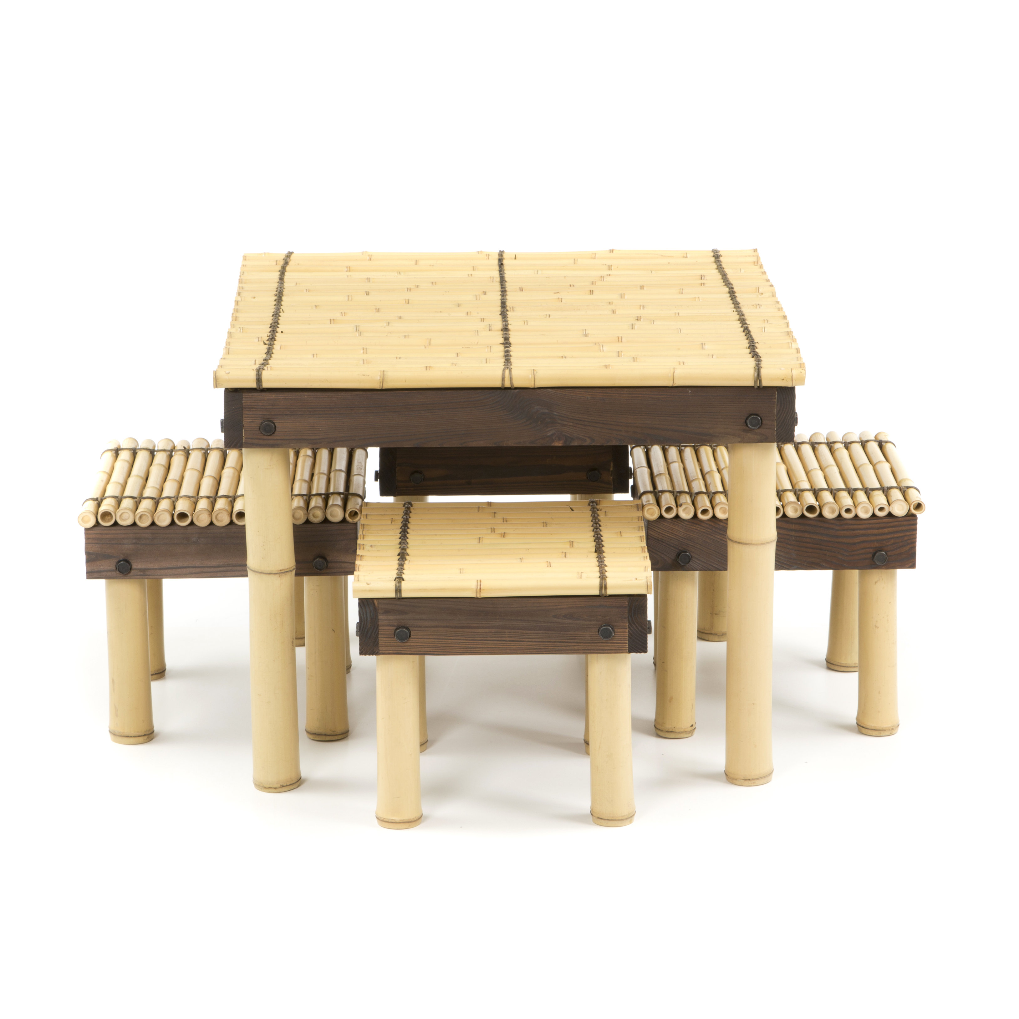 Oriental Furniture Zen Bamboo Coffee Table with Four