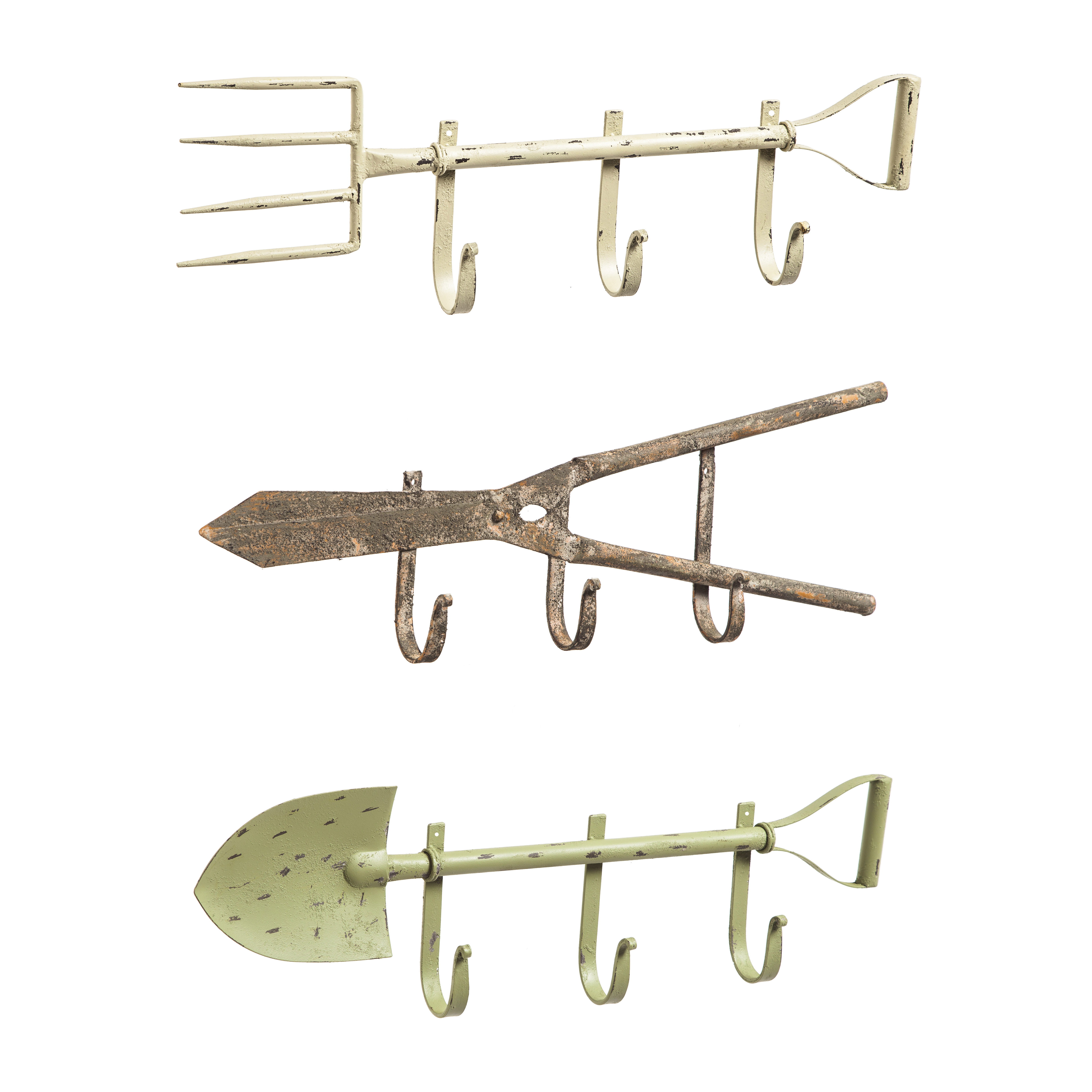 Evergreen Enterprises, Inc 3 Piece Metal Garden Tool Wall Hook Set