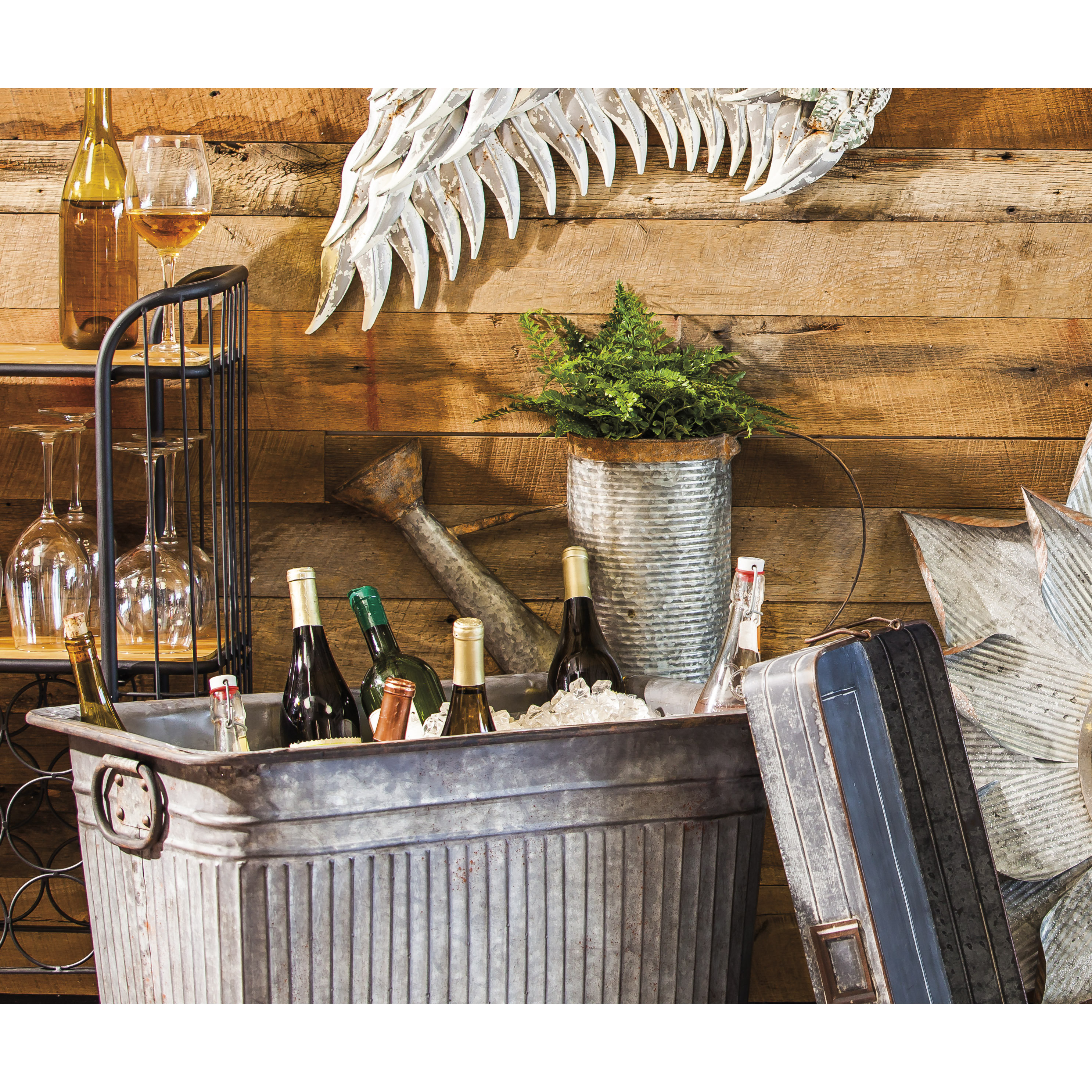 Large Galvanized Metal Tub on Wheels Wayfair