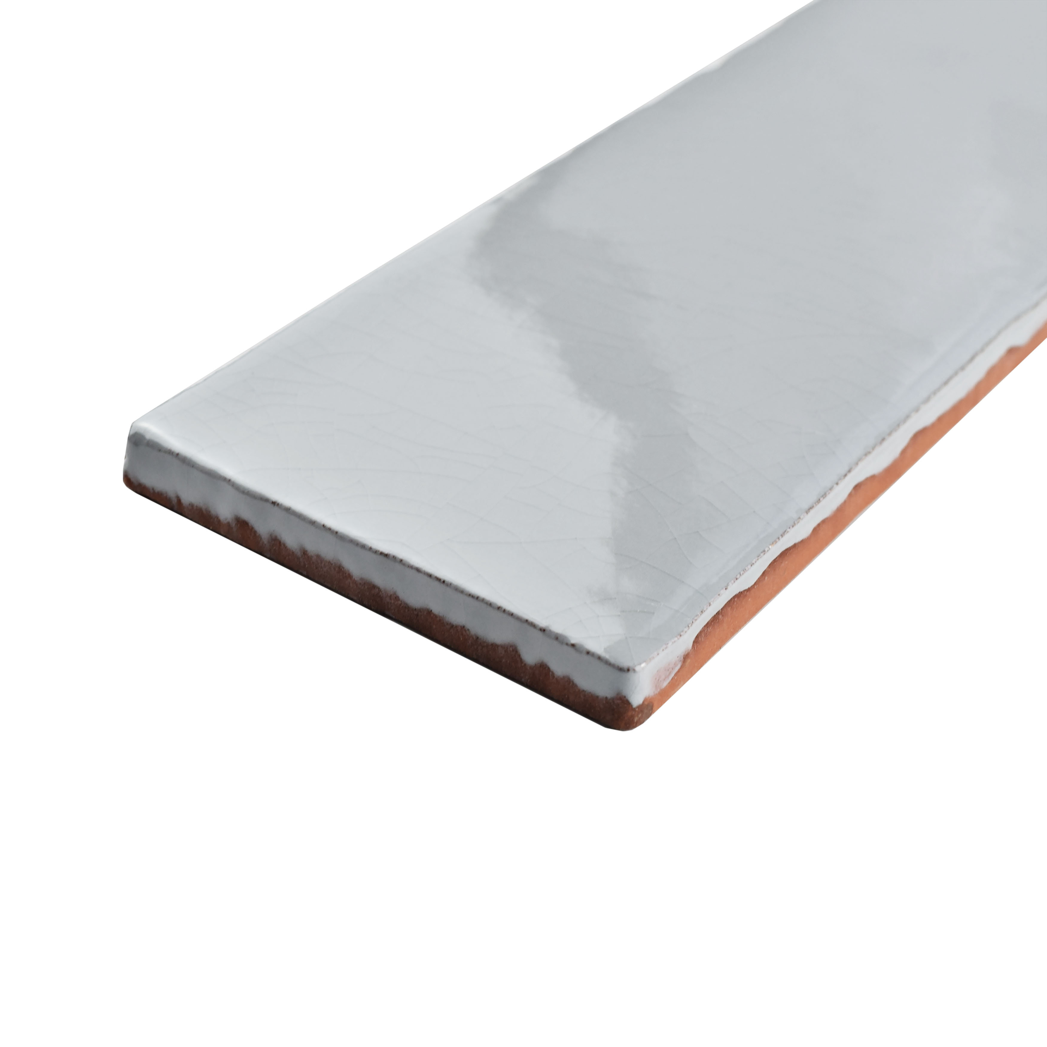 EliteTile Anchorage 3" x 12" Ceramic Tile in Craquele Mix Gray