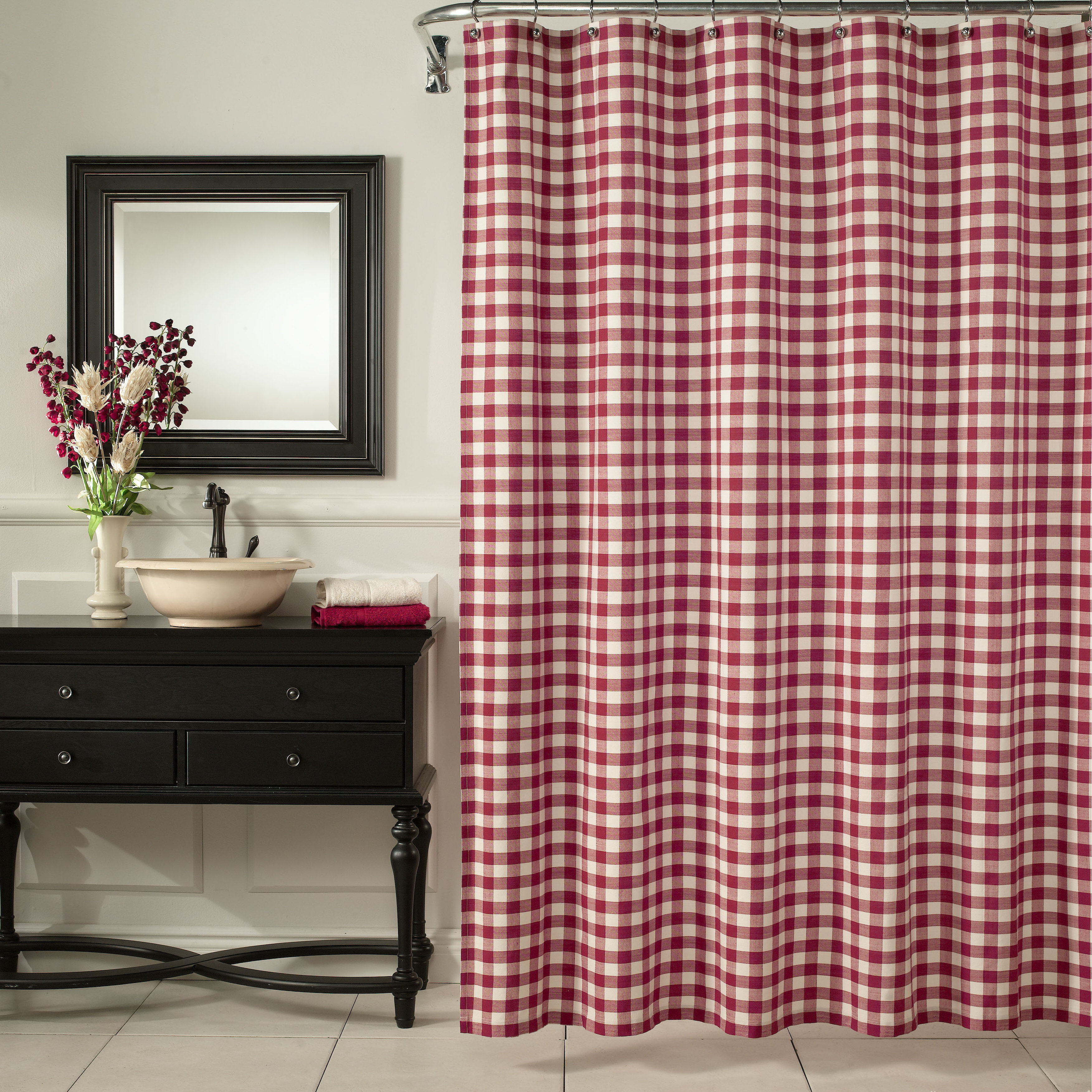 m.style Classic Check Shower Curtain & Reviews Wayfair